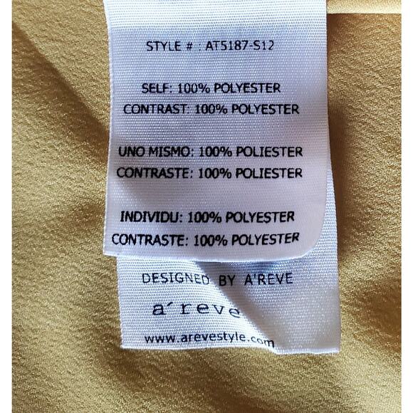 A’reve Women's S Top Chartruese Beige Drawstring Waist Lightweight Bust 36" - Picture 8 of 8